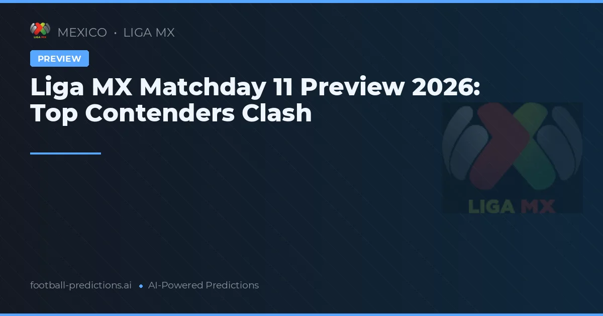Liga MX Matchday 11 Preview 2026: Top Contenders Clash