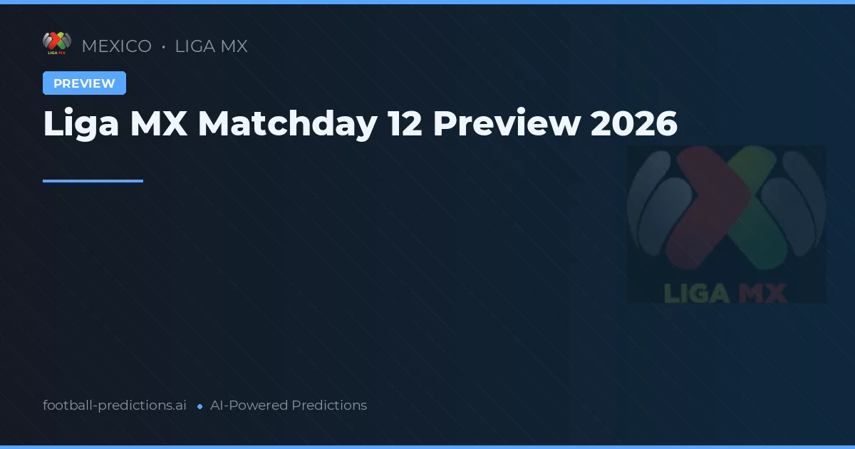 Liga MX Matchday 12 Preview 2026