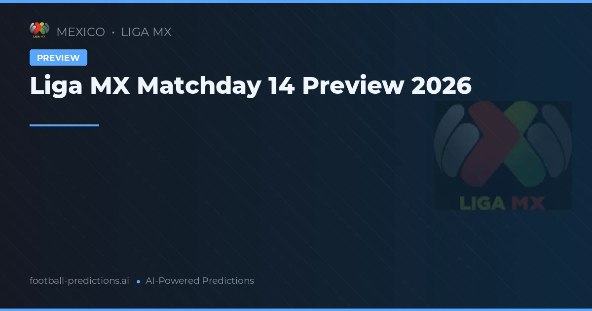 Liga MX Matchday 14 Preview 2026