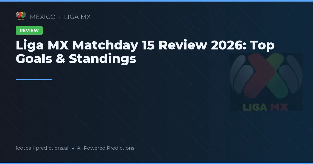 Liga MX Matchday 15 Review 2026: Top Goals & Standings