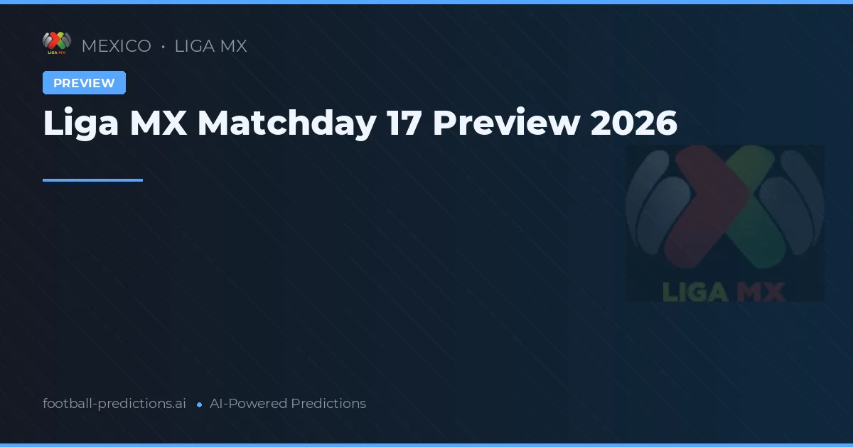 Liga MX Matchday 17 Preview 2026