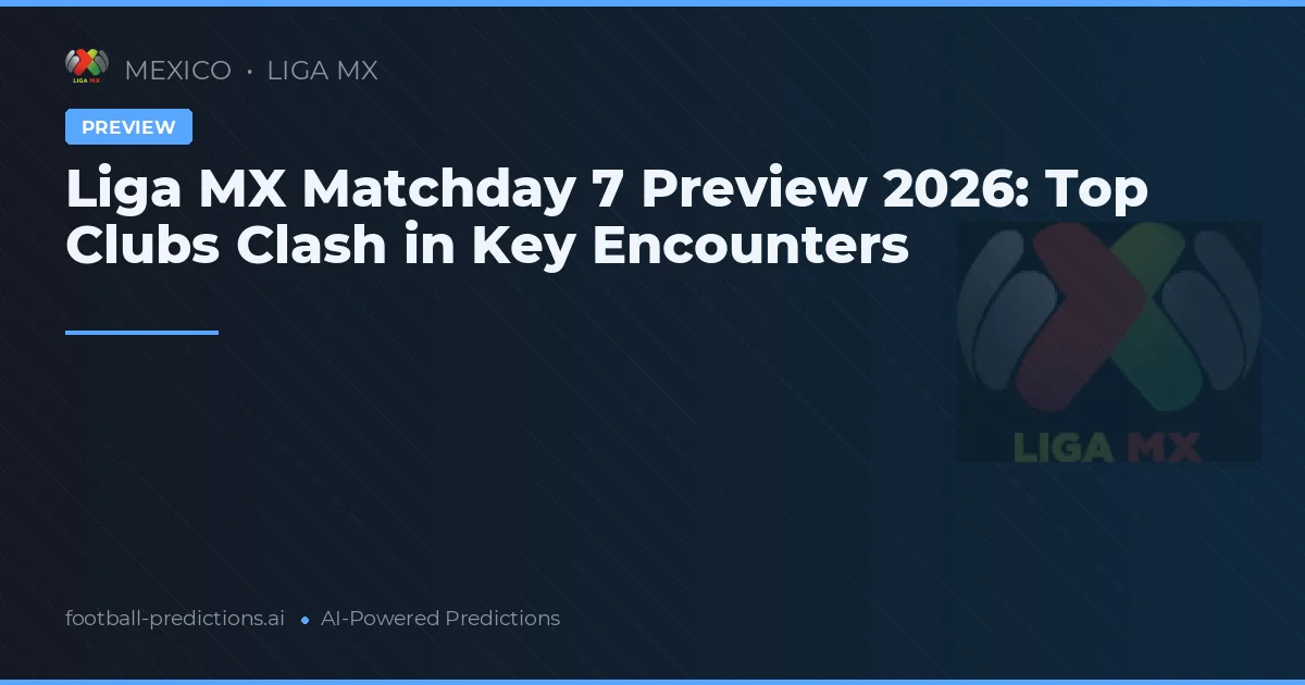 Liga MX Matchday 7 Preview 2026: Top Clubs Clash in Key Encounters