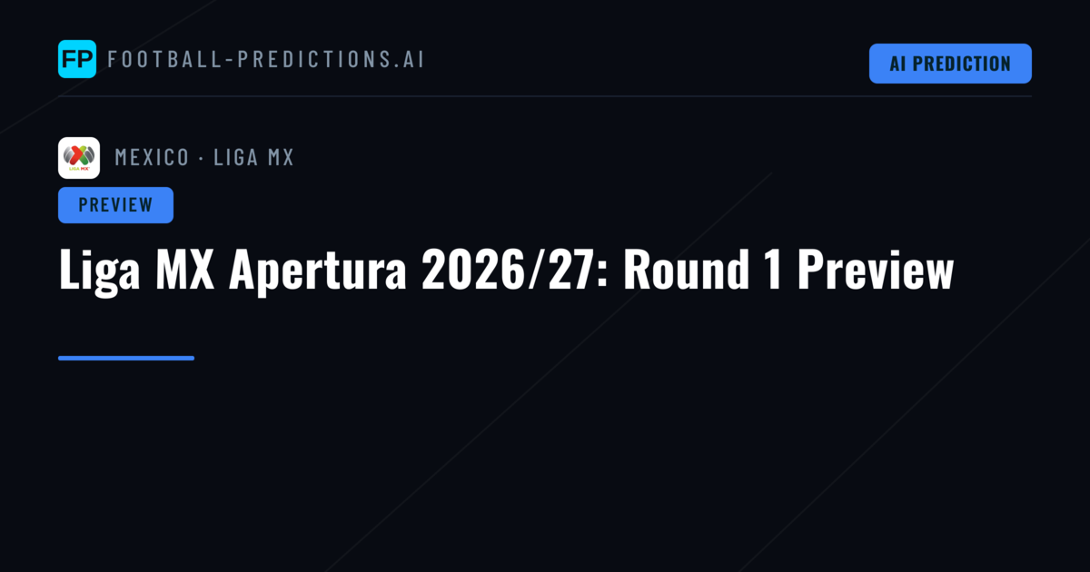 Liga MX Apertura 2026/27: Round 1 Preview