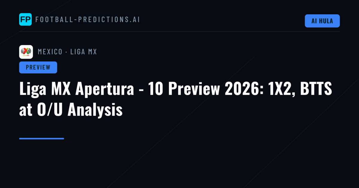 Liga MX Apertura - 10 Preview 2026: 1X2, BTTS at O/U Analysis