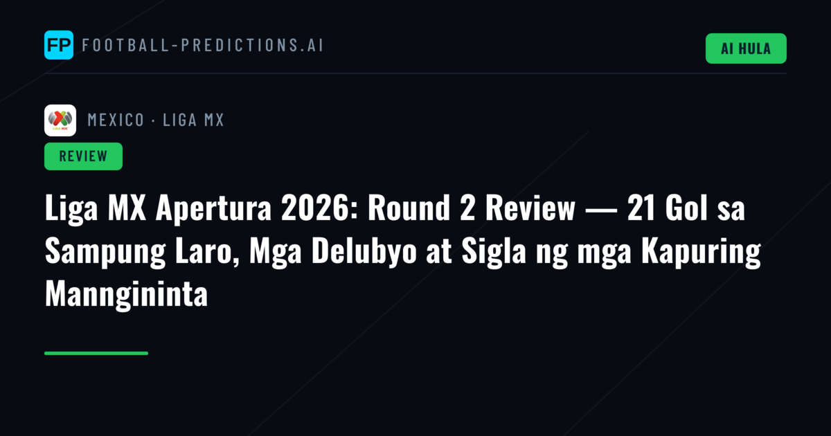 Liga MX Apertura 2026: Round 2 Review — 21 Gol sa Sampung Laro, Mga Delubyo at Sigla ng mga Kapuring Manngininta