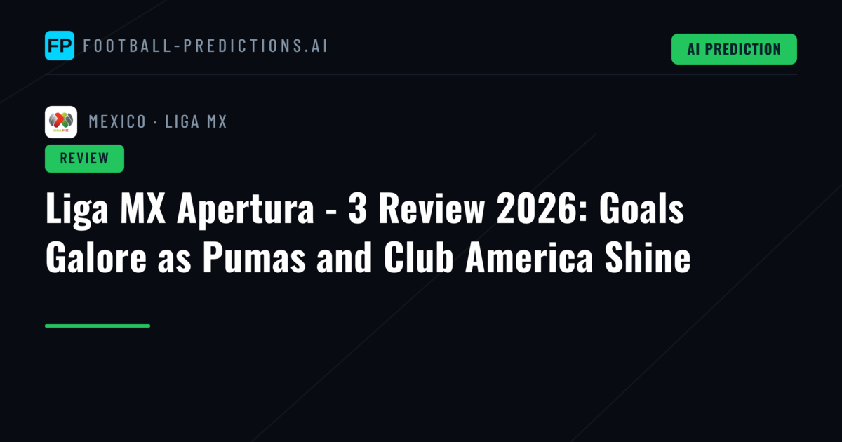 Liga MX Apertura - 3 Review 2026: Goals Galore as Pumas and Club America Shine