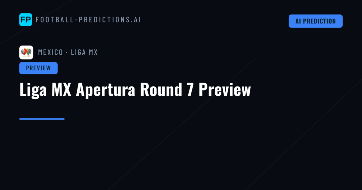 Liga MX Apertura Round 7 Preview