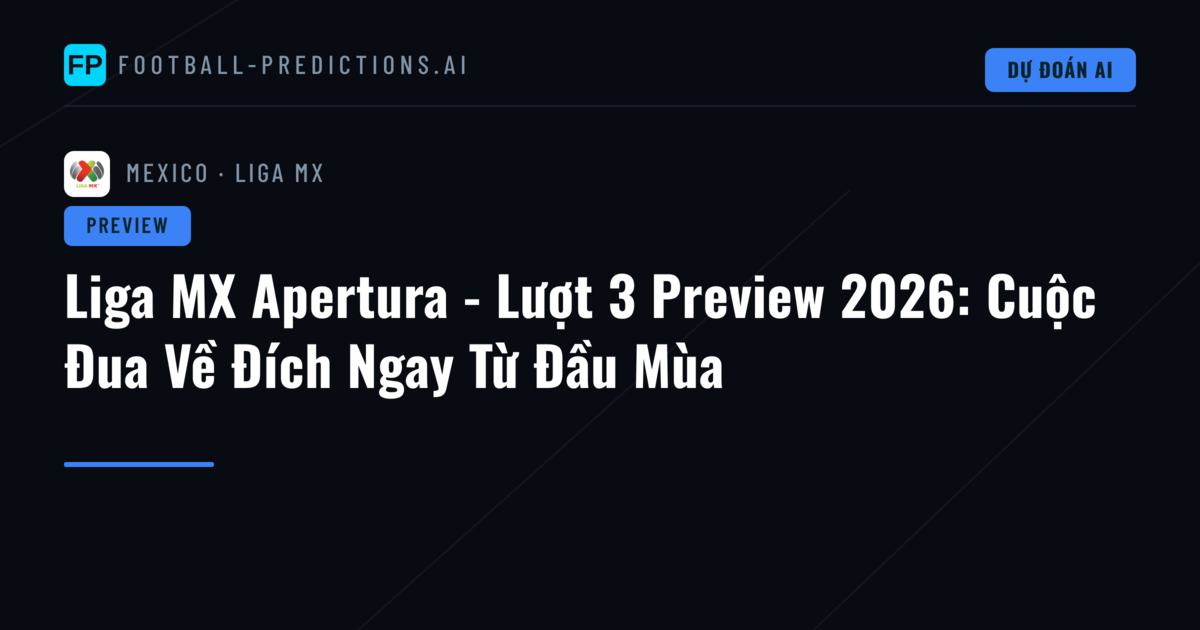 Liga MX Apertura - Lượt 3 Preview 2026: Cuộc Đua Về Đích Ngay Từ Đầu Mùa