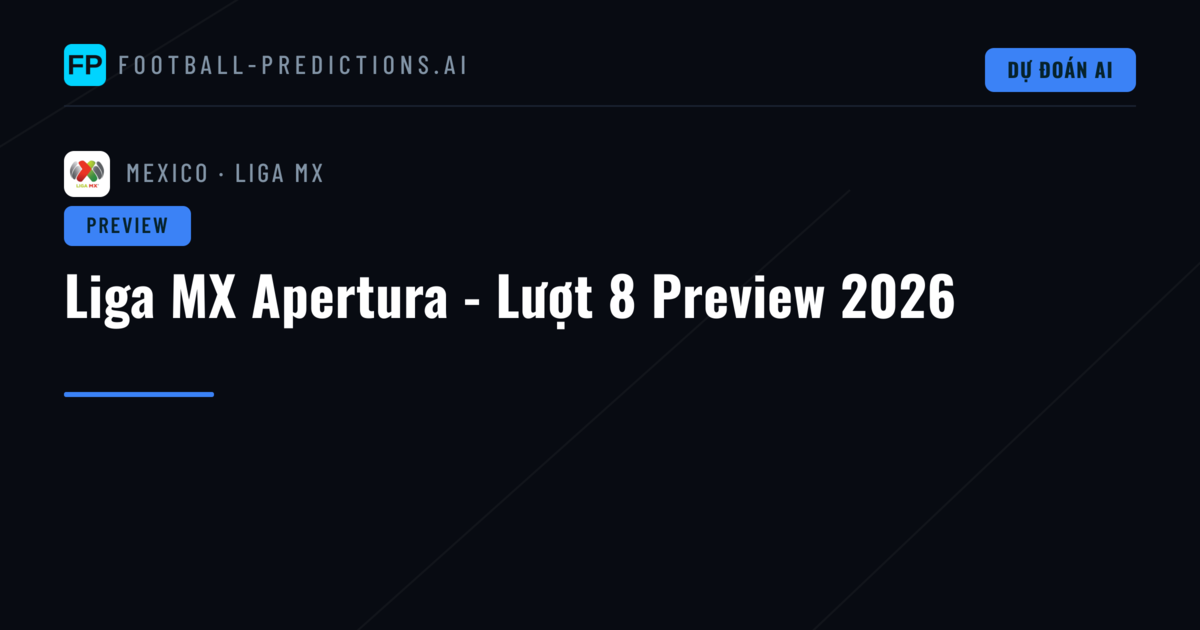Liga MX Apertura - Lượt 8 Preview 2026