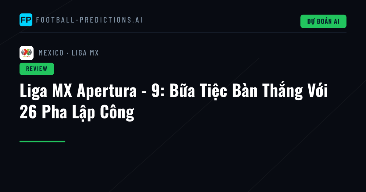Liga MX Apertura - 9: Bữa Tiệc Bàn Thắng Với 26 Pha Lập Công
