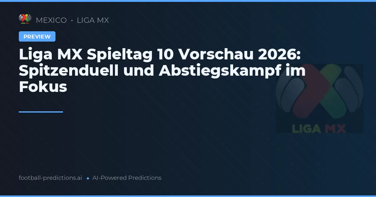 Liga MX Spieltag 10 Vorschau 2026: Spitzenduell und Abstiegskampf im Fokus