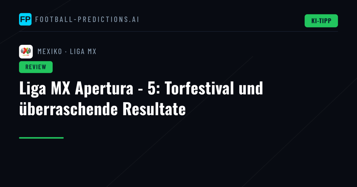 Liga MX Apertura - 5: Torfestival und überraschende Resultate