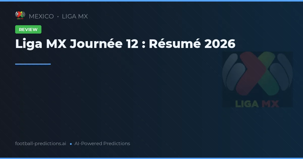 Liga MX Journée 12 : Résumé 2026