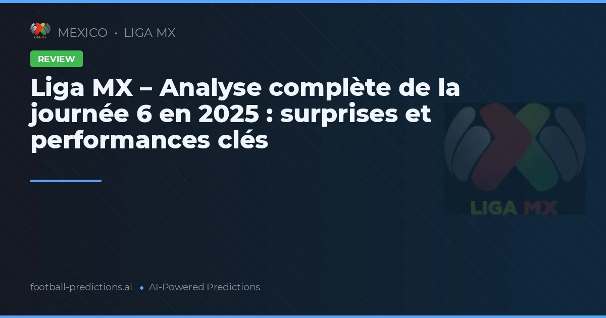 Liga MX – Analyse complète de la journée 6 en 2025 : surprises et performances clés
