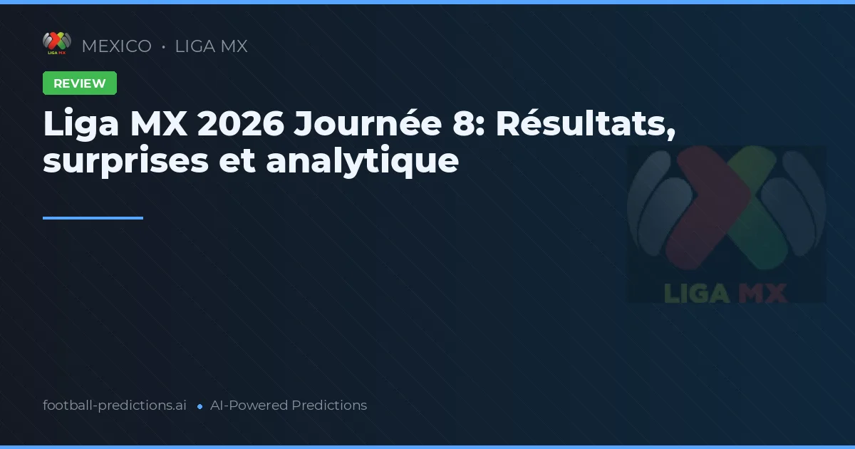 Liga MX 2026 Journée 8: Résultats, surprises et analytique