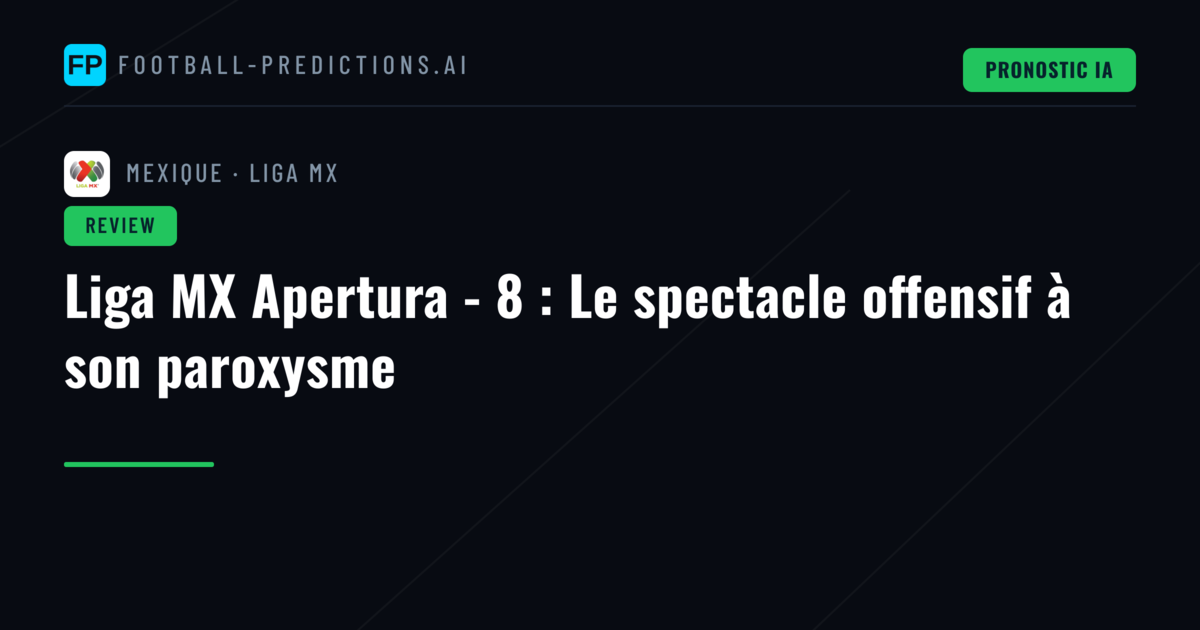 Liga MX Apertura - 8 : Le spectacle offensif à son paroxysme