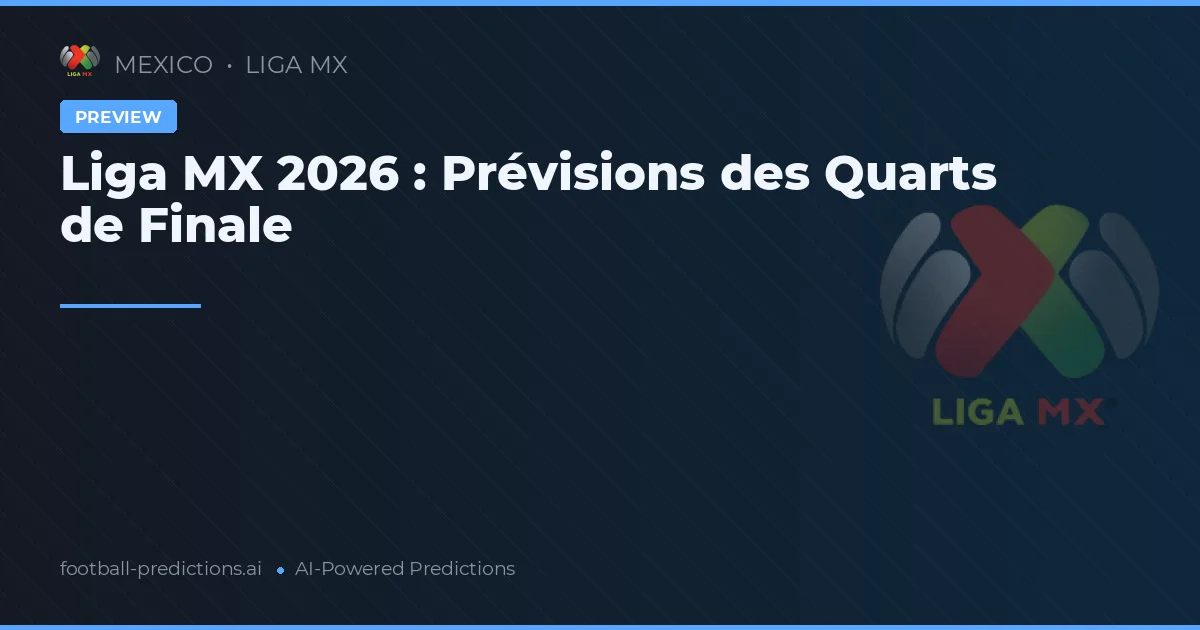 Liga MX 2026 : Prévisions des Quarts de Finale