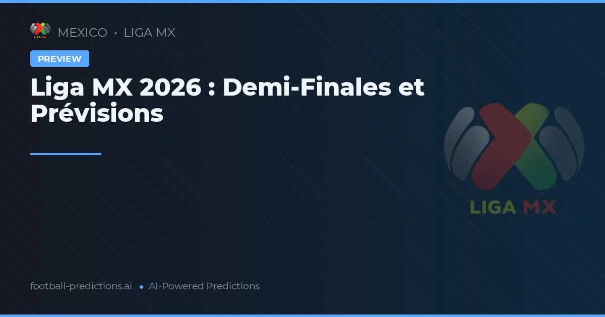 Liga MX 2026 : Demi-Finales et Prévisions