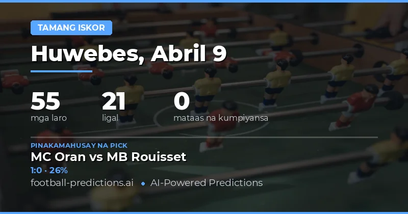 Tingnan ang Mga Paborito para sa 9 Abril 2026