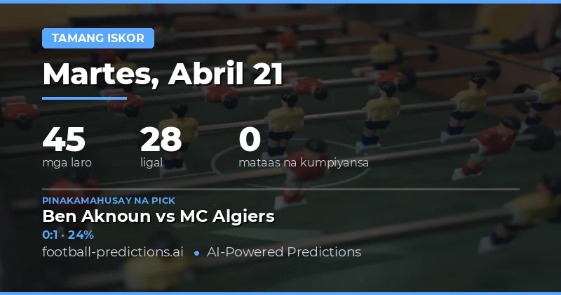 Mga Tayaan na Resulta para sa 21 Abril 2026