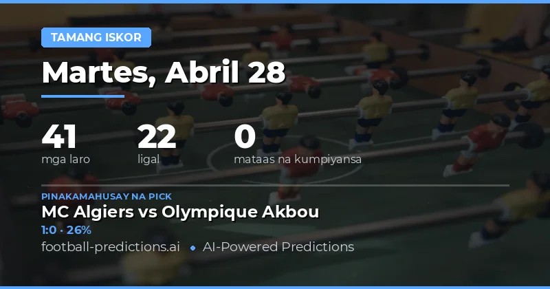 Mga Tiyas na Correct Score Tips para sa 28 Apr 2026