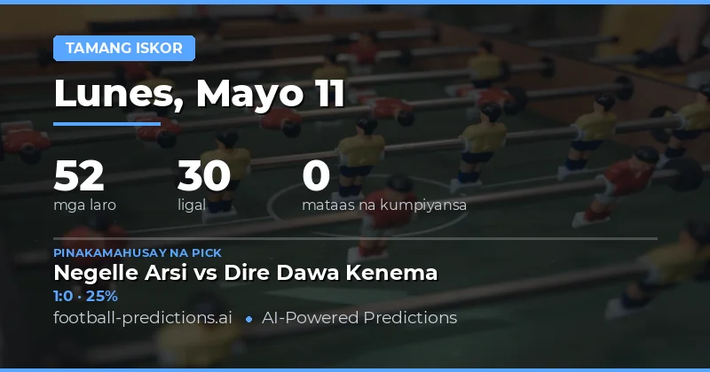 Mga Tamang Hula sa Tama na Iskor para sa 11 Mayo 2026