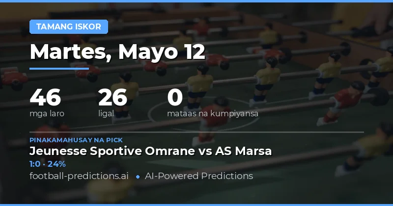 Panimula sa Mga Hula ng Tamang Iskor para sa 12 Mayo 2026