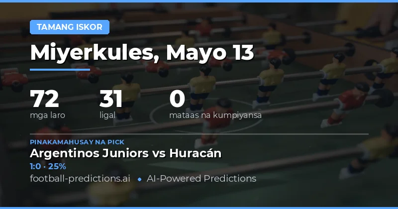 Mga Tumpak na Correct Score Predictions para sa 13 May 2026