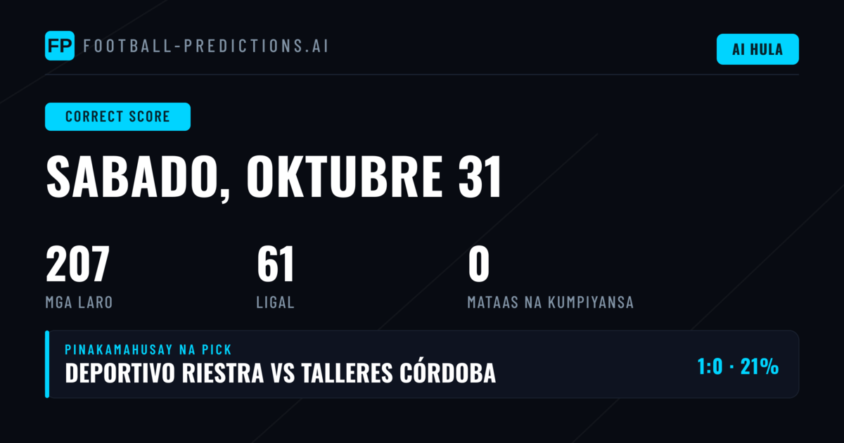 Panimula sa Prediksyon ng CS para sa 31 Oktubre 2026