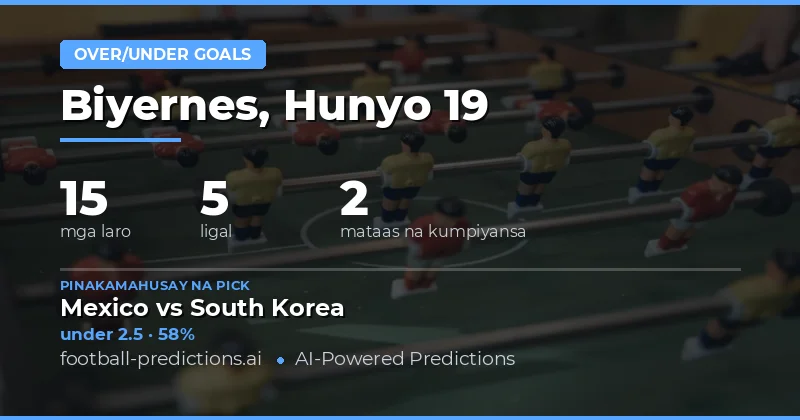 Pinakamahusay na O/U Picks para sa 19 Hun 2026