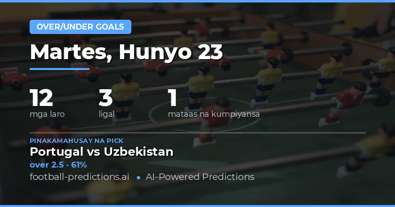 Nangungunang O/U Goals Pili para sa 23 Hunyo 2026