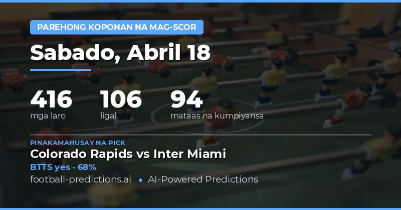 Panimula sa Pagtataya para sa BTTS sa 18 Abril 2026