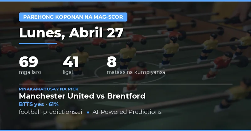 Pangunahing Balangkas ng BTTS Predictions para sa 27 Abril 2026