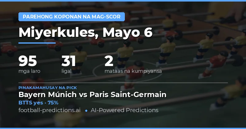 Pagsusuri ng BTTS Para sa 6 Mayo 2026