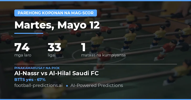 Balik-tanaw sa Aking BTTS Predictions Para sa 12 Mayo 2026