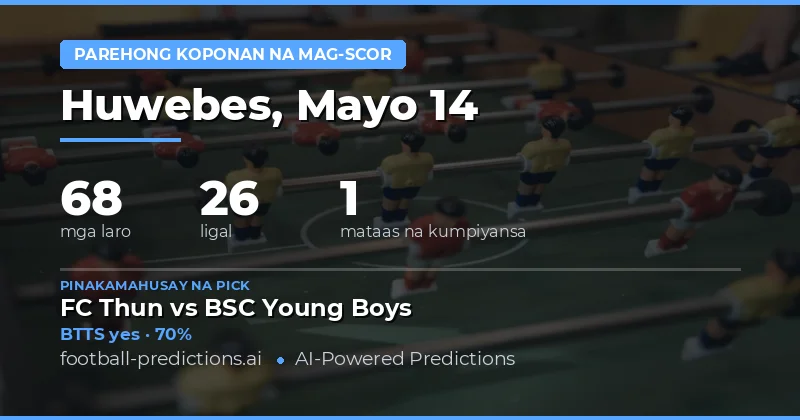 Pangkalahatang Balita sa BTTS Predictions para sa 14 Mayo 2026