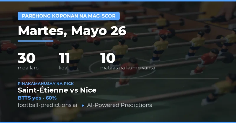 BTTS Predictions para sa 26 Mayo 2026