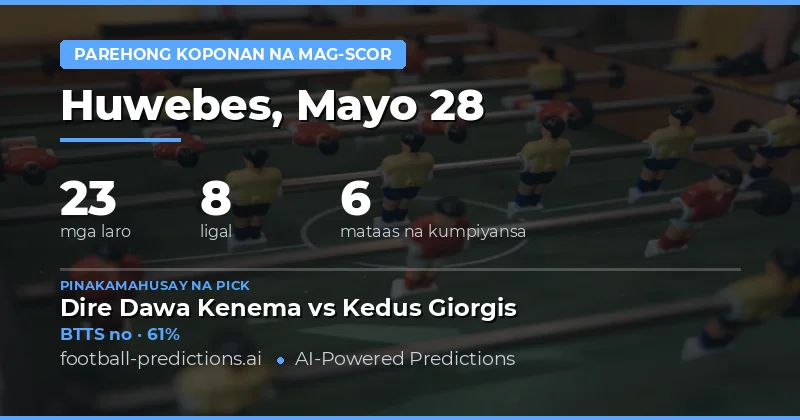 Panimula sa BTTS Predictions para sa 28 Mayo 2026