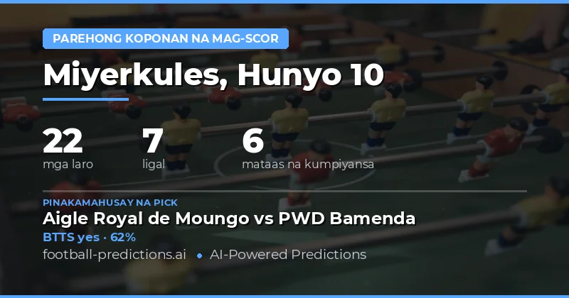 Nangungunang BTTS Picks para sa 10 Hunyo 2026