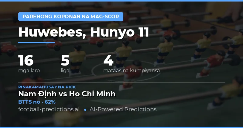 Pinakamahusay na BTTS Picks para sa 11 Hun 2026