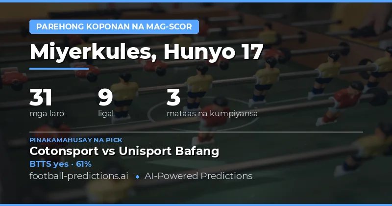 Pinakamahusay na BTTS Picks para sa 17 Hunyo 2026