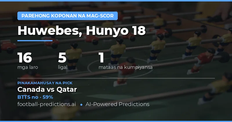 Top BTTS Picks para sa 18 Hunyo 2026