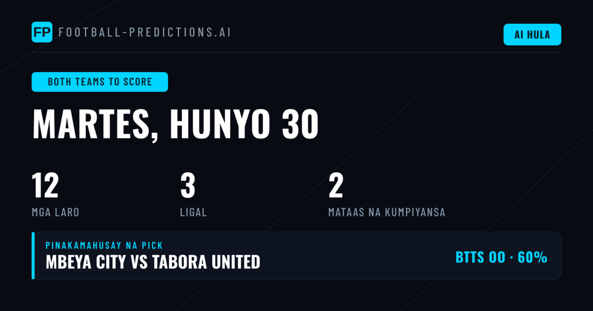 Top BTTS Picks for 30 Jun 2026