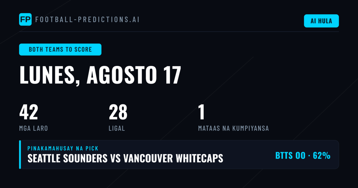Top BTTS Picks for 17 Aug 2026
