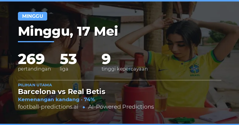 Prediksi Bola Minggu 17 Mei 2026: Statistik Kunci untuk 269 Pertandingan