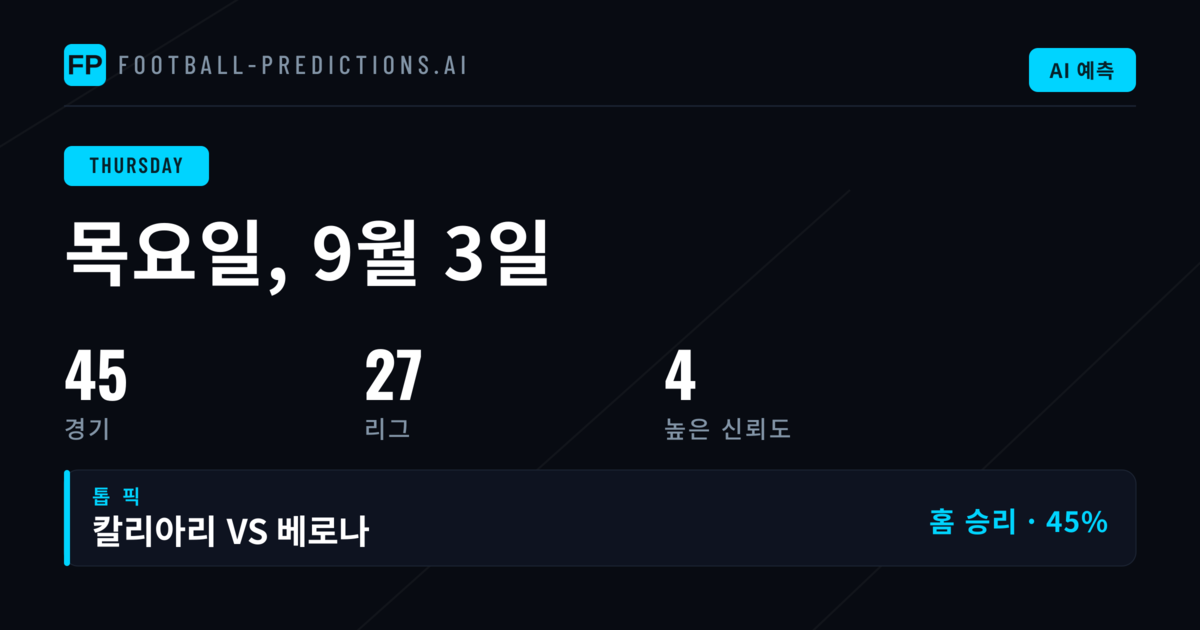 목요일 글로벌 경기 분석 및 베팅 동향