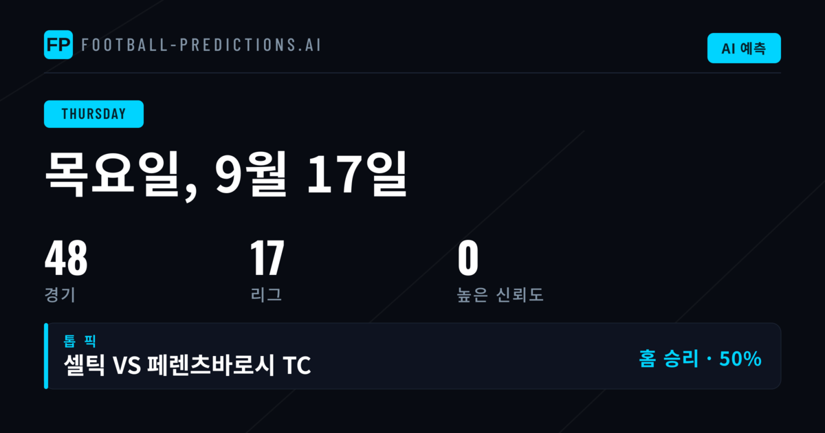 UEFA Europa League 9경기 중심 목요일 예측