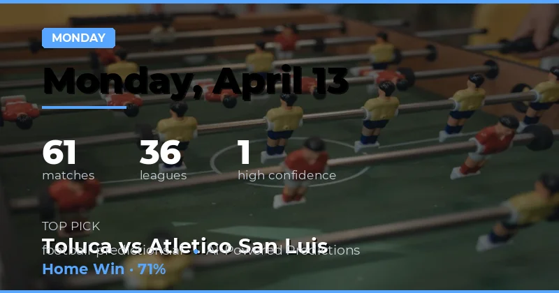 Montagsspiele 13.04.2026: Eine Woche voller Chancen