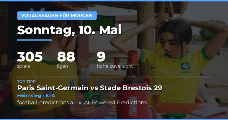 Fußball Vorhersagen: Übersicht für den 10. Mai 2026