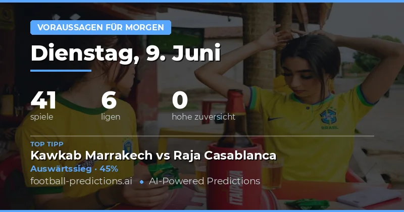 Dienstag, 9. Juni 2026: Über 40 Partien warten auf Sie